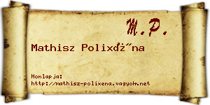 Mathisz Polixéna névjegykártya